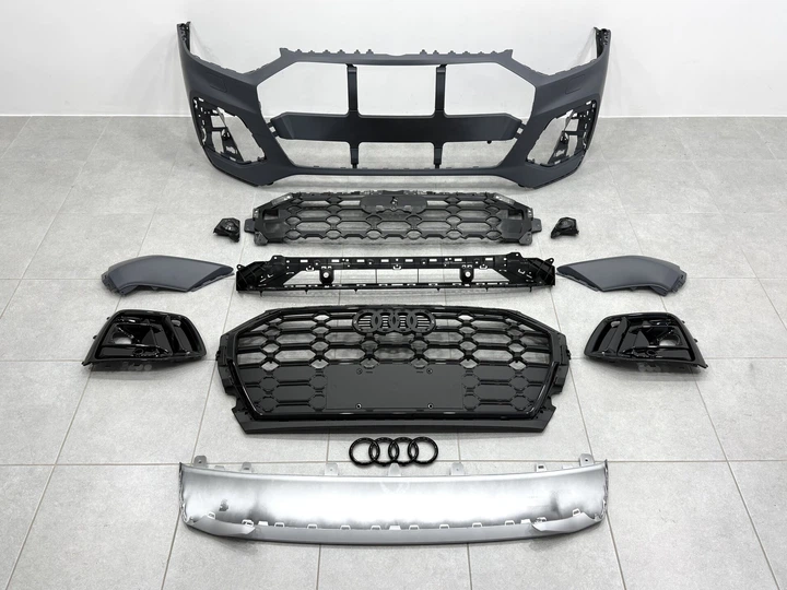 Бампер передний в сборе S-Line BLACK для Audi Q5 2021-2024 для Audi Q5 2017-2024 (9413) - Фото 3 Бампер передний в сборе S-Line BLACK для Audi Q5 2021-2024 для Audi Q5 2017-2024 (9413) - изображение 3