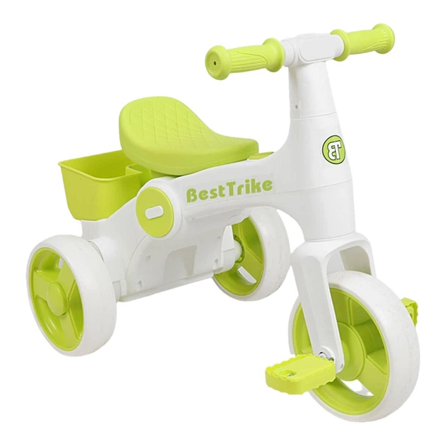 Велосипед трёхколёсный Best Trike BR-08163 колёса PU, пластиковая рама, озвучивание, корзина, для детей от 1 до 3,5 лет Салатовый - изображение 2