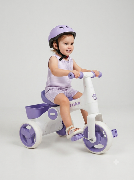 Велосипед трёхколёсный Best Trike BR-07244 колёса PU, пластиковая рама, озвучивание, корзина, для детей от 1 до 3,5 лет Сиреневый - Фото 5 Велосипед трёхколёсный Best Trike BR-07244 колёса PU, пластиковая рама, озвучивание, корзина, для детей от 1 до 3,5 лет Сиреневый - изображение 5