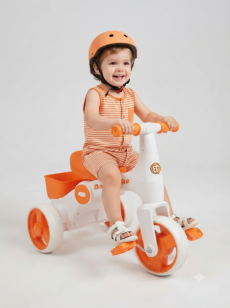 Велосипед трёхколёсный Best Trike BR-09316 колёса PU, пластиковая рама, озвучивание, корзина, для детей от 1 до 3,5 лет Оранжевый - изображение 5
