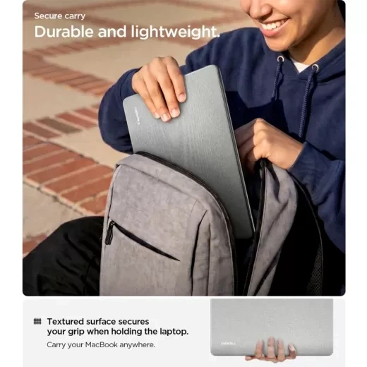 Чехол Spigen Urban Fit Heather Grey для MacBook Air 15.3” M5 | M4 | M3 | M2 (2026 | 2025 | 2024 | 2023) (ACS10975) - изображение 6