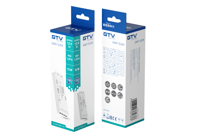 Блок живлення SLIM EASY CLICK 220/12V 15W IP20, з mini amp і проводом 1,5 м - изображение 8
