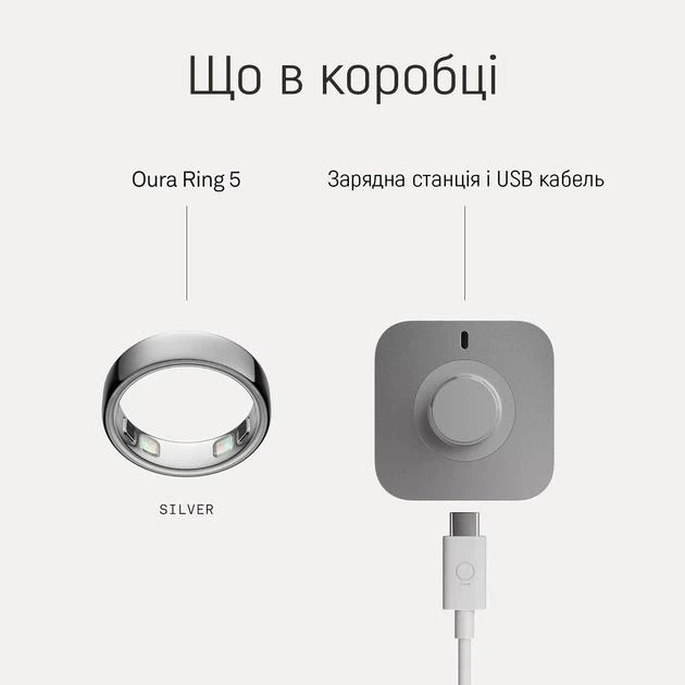 Розумне кільце Oura Ring 5 Silver (Size 8) - зображення 7