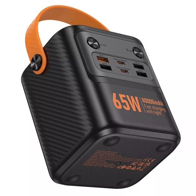 Портативный аккумулятор Hoco J152 80000 мАч 65 Вт Pro УМБ Power Bank со светодиодным дисплеем фонариком быстрой зарядкой для телефона ноутбука роутера универсальный пауэрбанк powerbank - изображение 5