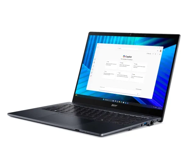 Ноутбук Ноутбук бізнесовий Acer TravelMate P4 Spin 14 TMP414RN-55-TCO 14" Ultra 5 225U 16GB ОПЕРАТИВНА ПАМ'ЯТЬ 512GB Диск SSD Win11Pro Синій Функції ШІ - зображення 3