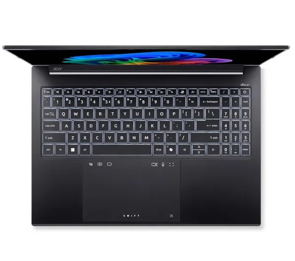 Ноутбук Ноутбук Acer Swift Go 16 AI SFG16-74 OLED 16" Core Ultra 7 256В 16ГБ ОПЕРАТИВНА ПАМ'ЯТЬ 1ТБ Диск SSD Win11 Чорний Функції AI - изображение 2