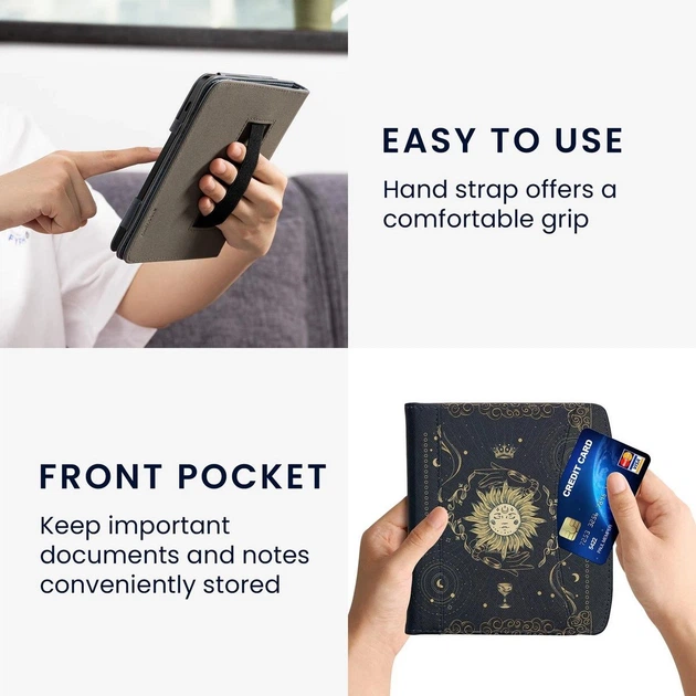 Обложка чехол с ремешком для руки kwmobile Bookstyle Handstrap для PocketBook 700K3 Era Color Tarot Card - зображення 4