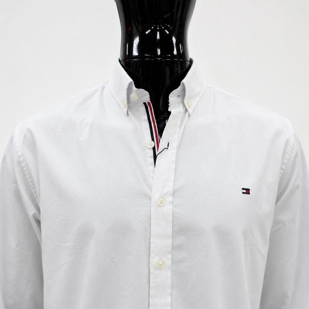 Рубашка Tommy Hilfiger мужская длинный рукав стрейч 3XL белая - Фото 3 Рубашка Tommy Hilfiger мужская длинный рукав стрейч 3XL белая - изображение 3