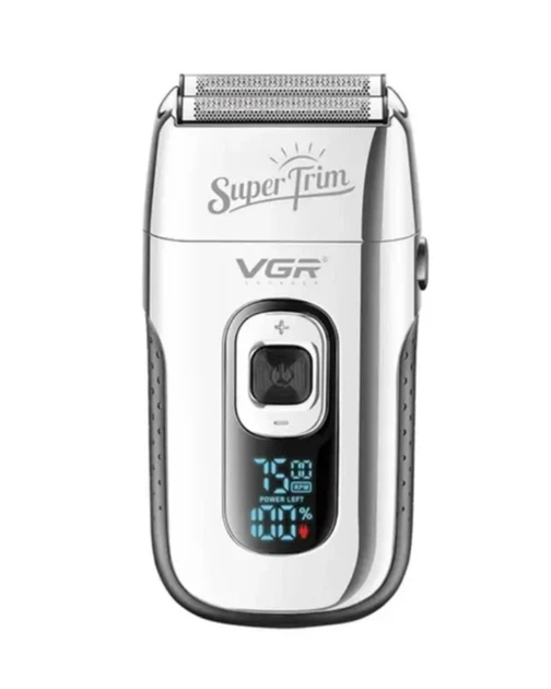 Професійний шейвер бритва VGR V-332 Super Trim подвійне лезо тример LED дисплей 8 Вт Срібний - изображение 2