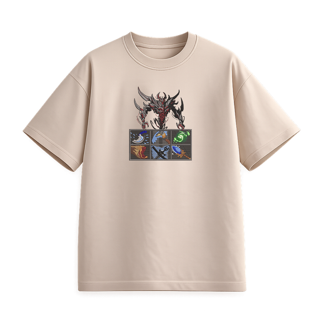 Футболка з вишивкою унісекс бежевий XL-3XL розмір Dota 2 Item Shadow - Фото 1 Футболка з вишивкою унісекс бежевий XL-3XL розмір Dota 2 Item Shadow - зображення 1