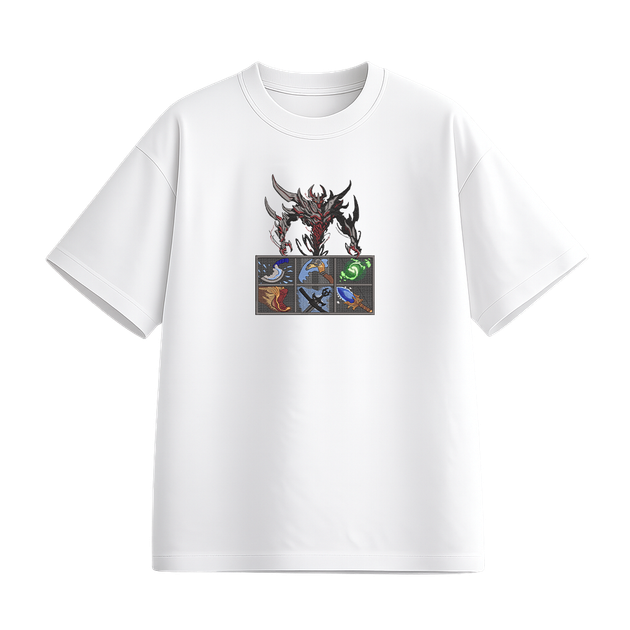 Футболка з вишивкою унісекс білий XL-3XL розмір Dota 2 Item Shadow - Фото 1 Футболка з вишивкою унісекс білий XL-3XL розмір Dota 2 Item Shadow - зображення 1
