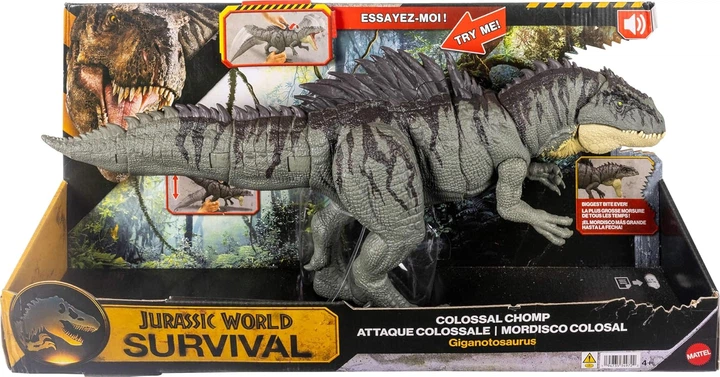 Динозавр Гіганотозавр зі звуком Світ Юрського Періоду Jurassic World Survival Colossal Chomp Giganotosaurus Dinosaur Mattel (JKG93) - Фото 2 Динозавр Гіганотозавр зі звуком Світ Юрського Періоду Jurassic World Survival Colossal Chomp Giganotosaurus Dinosaur Mattel (JKG93) - изображение 2