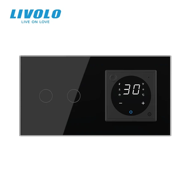 Умный терморегулятор LIVOLO программируемый черный закаленное стекло с управлением с телефона - изображение 2
