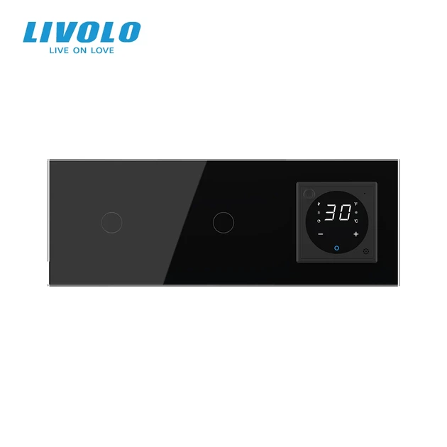 Умний терморегулятор LIVOLO з Wi-Fi управлінням чорний загартоване скло - зображення 3