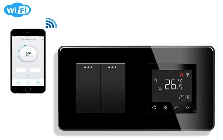 Сенсорный терморегулятор ELIOS программируемый черный закаленное стекло Wi-Fi 110-250 В - изображение 2