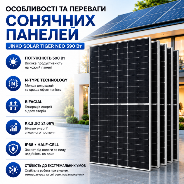 Домашня система резервного живлення Hiconics MIDEA 10 кВт·год All in One, гібридний інвертор 6 кВт, LiFePO4 10 кВт·год, комплект із 6 сонячними панелями по 590 Вт Сонячна електростанція Гібридна система накопичення енергії - зображення 4