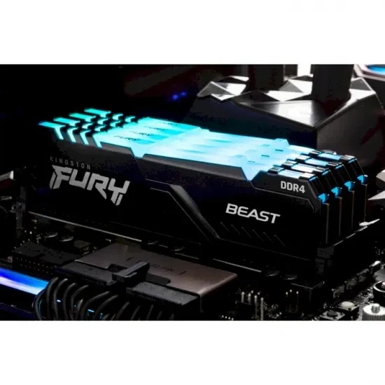 Оперативна пам'ять 16Gb DDR4, 2666 MHz, Kingston HyperX FURY RGB, Black, 16-18-18, 1.2V, з радіатором (HX426C16FB4A/16) - зображення 2