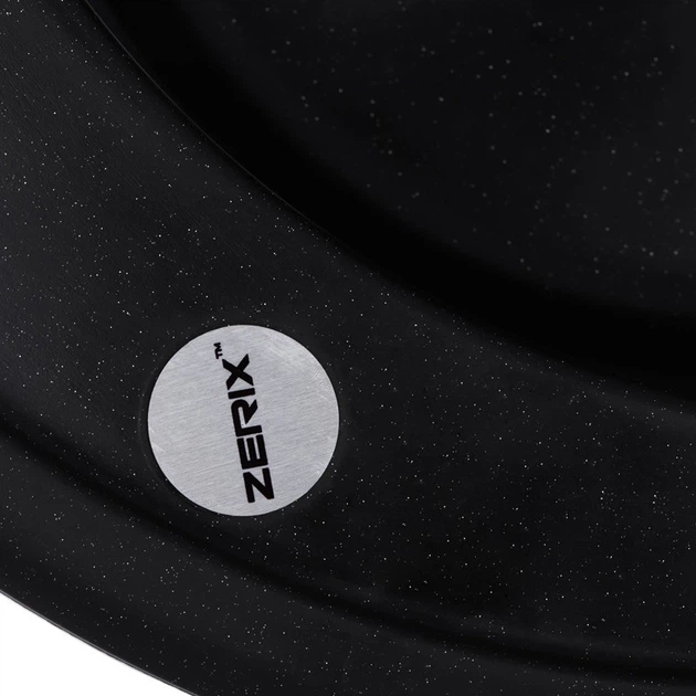 Гранітна мийка для кухні Zerix ZS-510R-14 510x510 урізна, кругла, чорна (ZX4538) - зображення 3