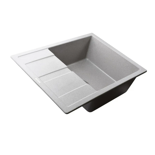 Гранітна мийка Globus Lux One 650x500 накладна, прямокутна, сірий - зображення 5
