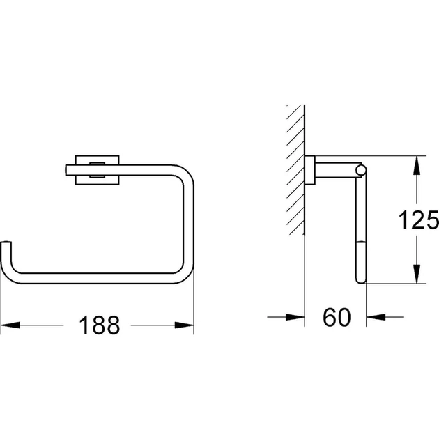 Кільце для рушника Grohe Essentials Cube New (40510001) - Фото 3 Кільце для рушника Grohe Essentials Cube New (40510001) - зображення 3