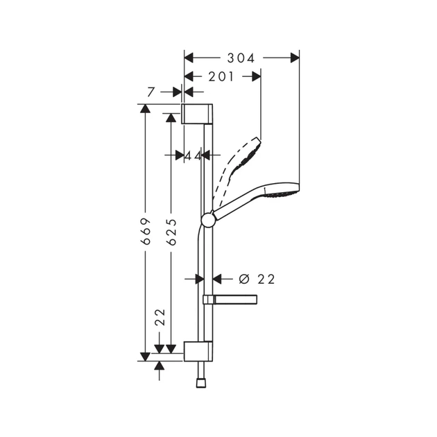 Hansgrohe Croma Select S Vario Душевой набор, белый/хром (26566400) - Фото 2 Hansgrohe Croma Select S Vario Душевой набор, белый/хром (26566400) - изображение 2