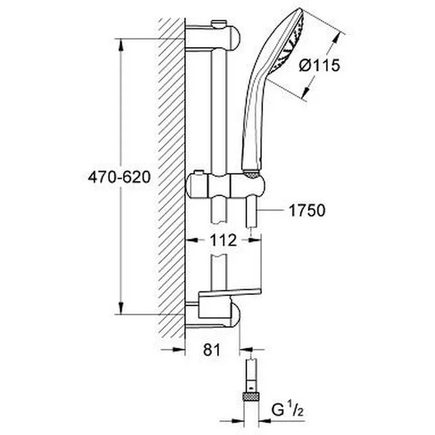 Grohe Euphoria Душевой гарнитур со штангой, хром (27266001) - изображение 2