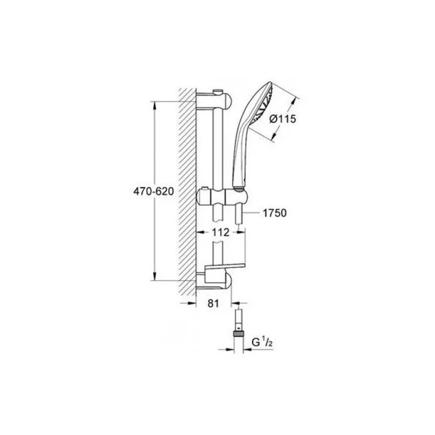 Grohe Euphoria Душевой гарнитур со штангой, хром (27266001) - изображение 6