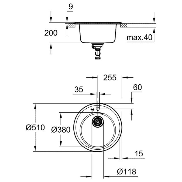 Grohe K200 Мойка кухонная композитная (31656AT0) - изображение 4