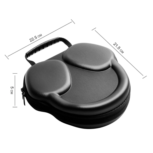 Чехол-кейс для Apple AirPods Max, жесткий защитный футляр EVA с ремешком, черный - изображение 5