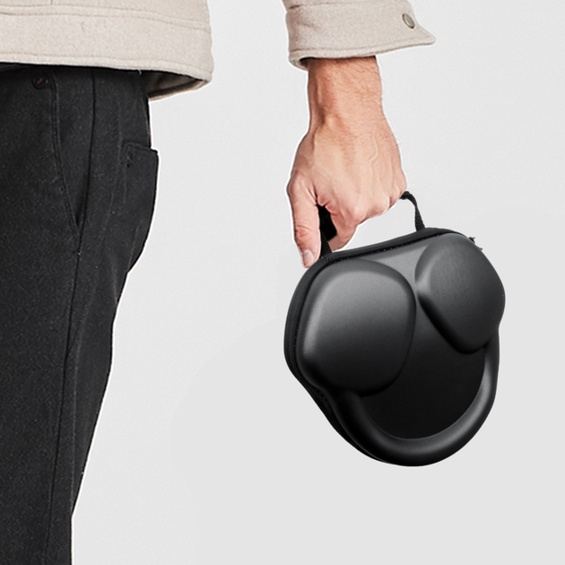 Чехол-кейс для Apple AirPods Max, жесткий защитный футляр EVA с ремешком, черный - изображение 8