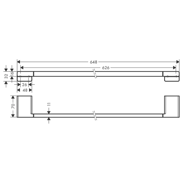 Полотенцедержатель Hansgrohe AddStoris 62,6 / 64,8 см, Brushed Black (41747340) - изображение 2