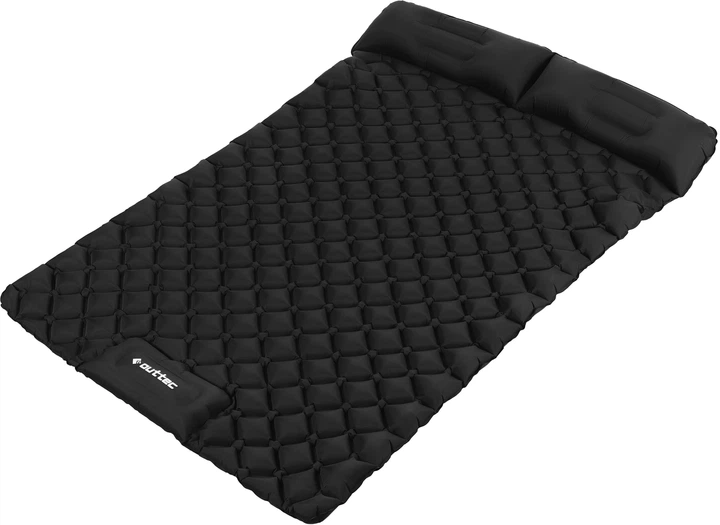 Надувний матрац для кемпінгу Outtec Nylon O-05169 205 x 120 x 15 см двомісний Чорний (5905399051693) - зображення 3