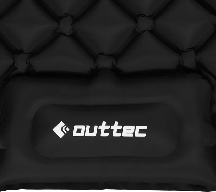Надувний матрац для кемпінгу Outtec Nylon O-05169 205 x 120 x 15 см двомісний Чорний (5905399051693) - зображення 5