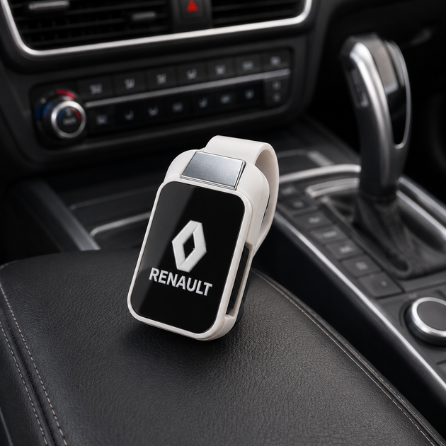 Автомобильный держатель для очков Renault белый на солнцезащитный козырек, Универсальная клипса для очков, карт и документов - изображение 5