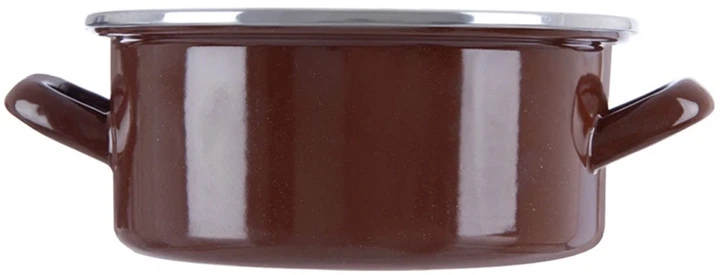 Garnek emaliowany Orion Brown Brązowy 2.2  l (8592381218522) - obraz 2
