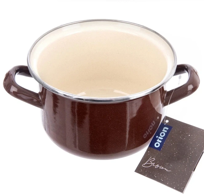 Garnek emaliowany Orion Brown Brązowy 1.4 l (8592381218485) - Zdjęcie 4 Garnek emaliowany Orion Brown Brązowy 1.4 l (8592381218485) - obraz 4