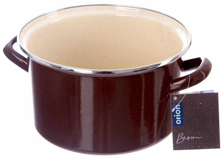 Garnek emaliowany Orion Brown Brązowy 4 l (8592381204938) - obraz 5