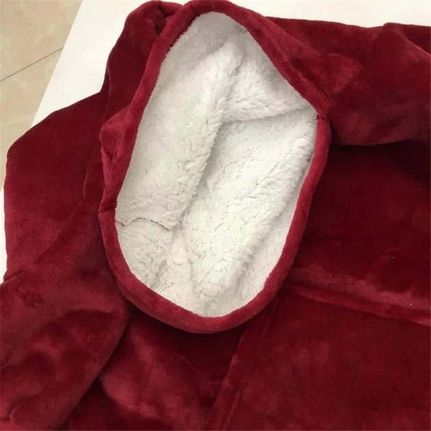 Плед Толстовка c Капюшоном и Руковами Huggle Hoodie 3-в-1 размер универсальный, бордовый (ma153bordo) - зображення 6