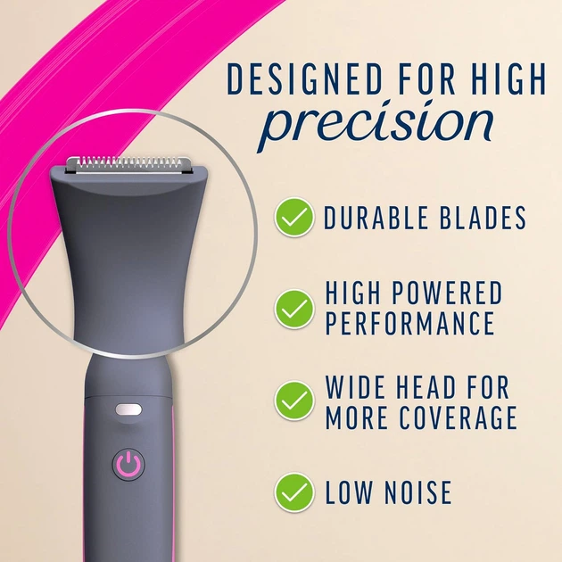 Женский триммер 3-в-1 для зоны бикини, лица, бровей и тела Veet Expert All-in-One Trimmer водонепроницаемый IP67, USB-зарядка, до 60 минут автономной работы - изображение 4