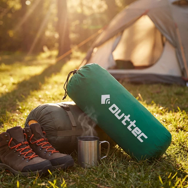 Килимок самонадувний Outtec Travel O-42405 180 x 53 см Зелений (5905884424056) - зображення 10