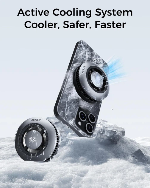 Bezprzewodowa ładowarka AUKEY MagFusion GameFrost Qi2 LC-G10 Grey (689323788361) - obraz 5