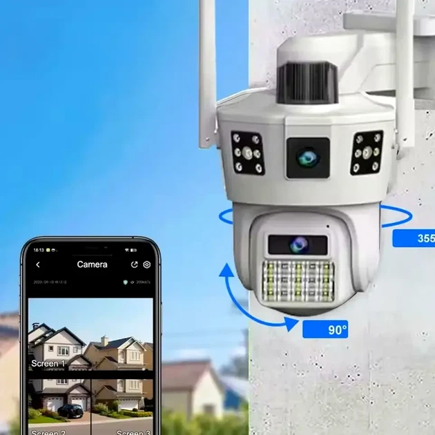 WIFI камера видеонаблюдения 12 Мп поворотная уличная с ИК подсветкой и защитой IP66 SD 39 - изображение 4