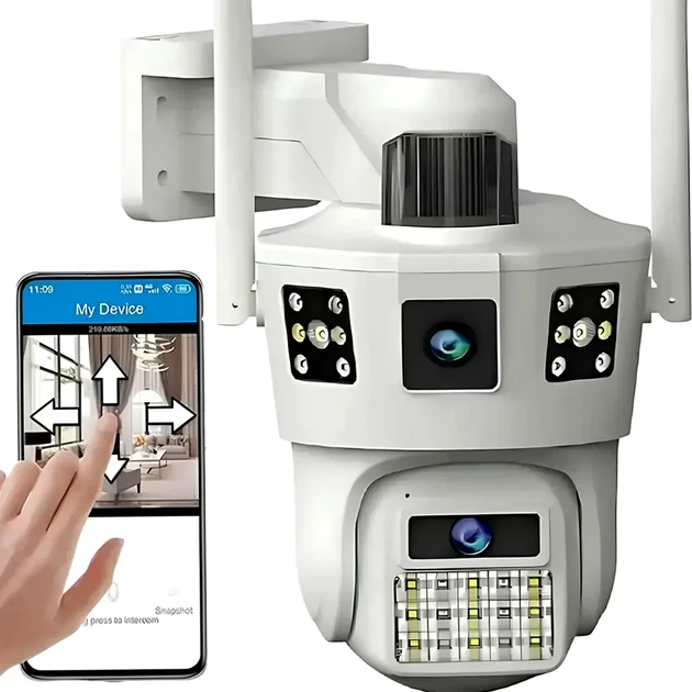 WIFI камера видеонаблюдения 12 Мп поворотная уличная с ИК подсветкой и защитой IP66 SD 39 - изображение 11