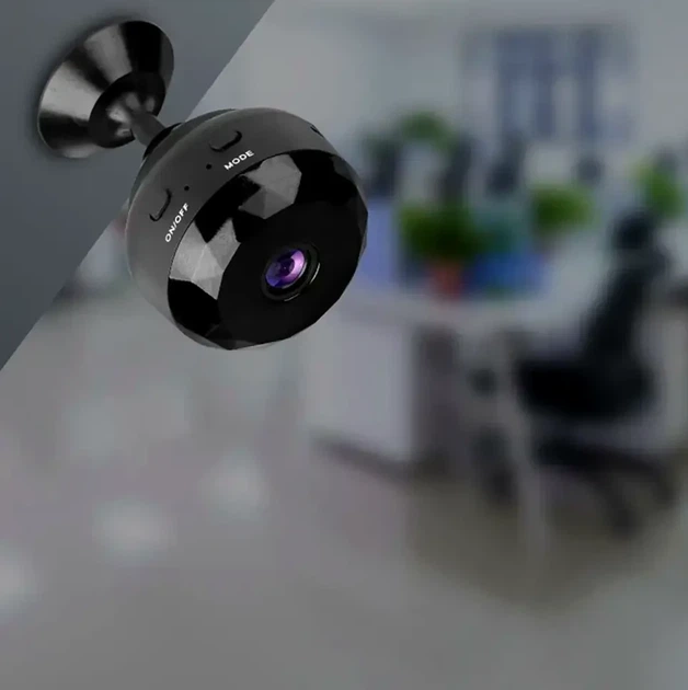 Беспроводная мини камера WiFi 1080P с микрофоном и магнитным креплением для видеонаблюдения черная - изображение 2