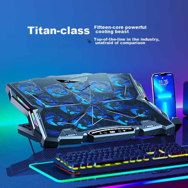 Охолоджувальна підставка для ноутбука Ice Coorel K12 RGB-підсвітка - зображення 4