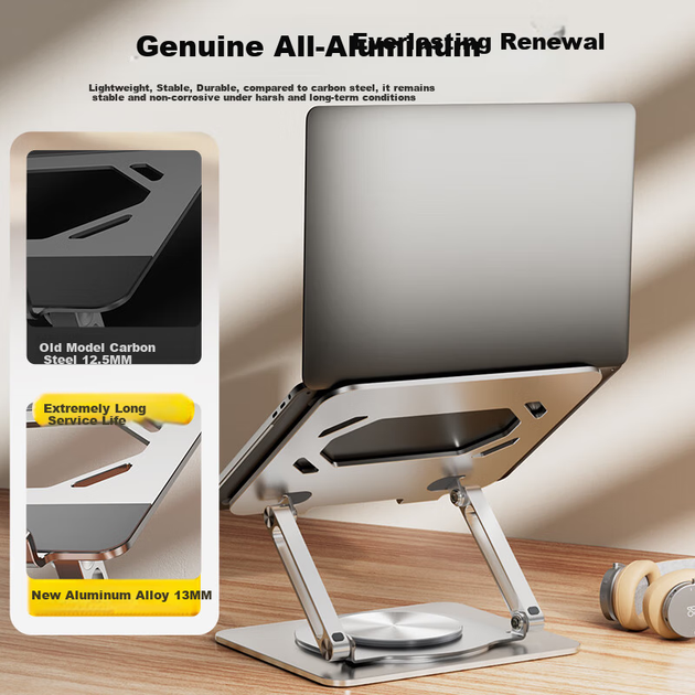 Подставка для ноутбука Jichuan 360° Aluminum alloy Silver - Фото 2 Подставка для ноутбука Jichuan 360° Aluminum alloy Silver - изображение 2
