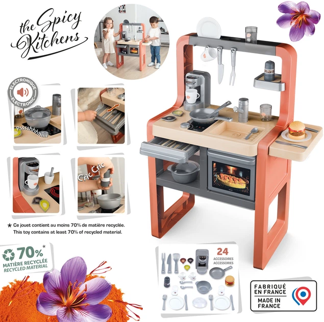 Интерактивная кухня Smoby Toys Шафран со звуковыми эффектами 24 аксессуара 60х30х80 см (7600311802) - Фото 3 Интерактивная кухня Smoby Toys Шафран со звуковыми эффектами 24 аксессуара 60х30х80 см (7600311802) - изображение 3