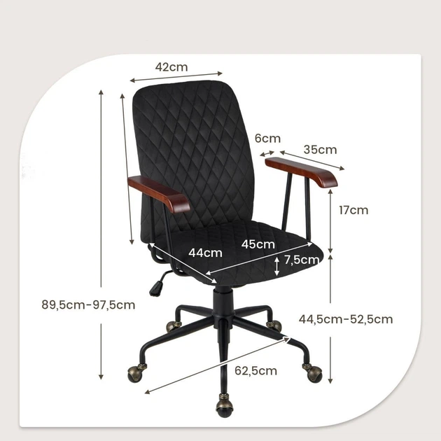Стул с сиденьем мягкое сиденье 62,5×60,5×89,5 см черный - изображение 2