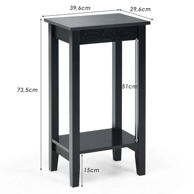 Барный табурет с подножкой 39,6×29,6×73,5 см — черный - изображение 3