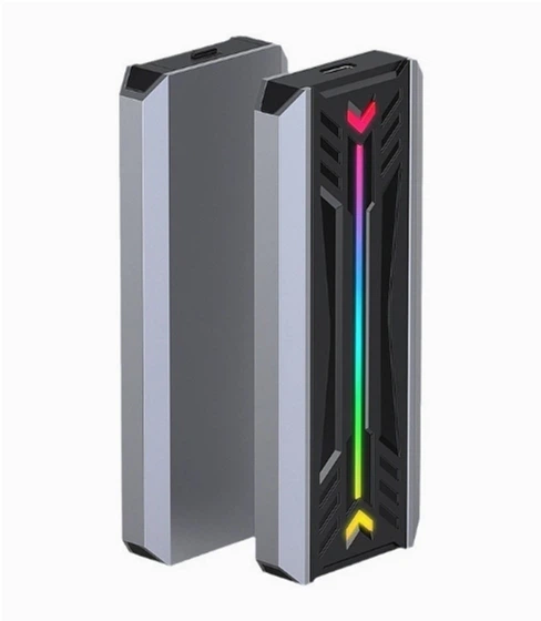Зовнішня кишеня Dynamode для M.2 SSD NVMe (PCIe)/M.2 SSD SATA combo - USB3.2 GEN2 Type-C, RGB-підсвітка, металевий корпус (DM-CAD-SSD16) - зображення 11